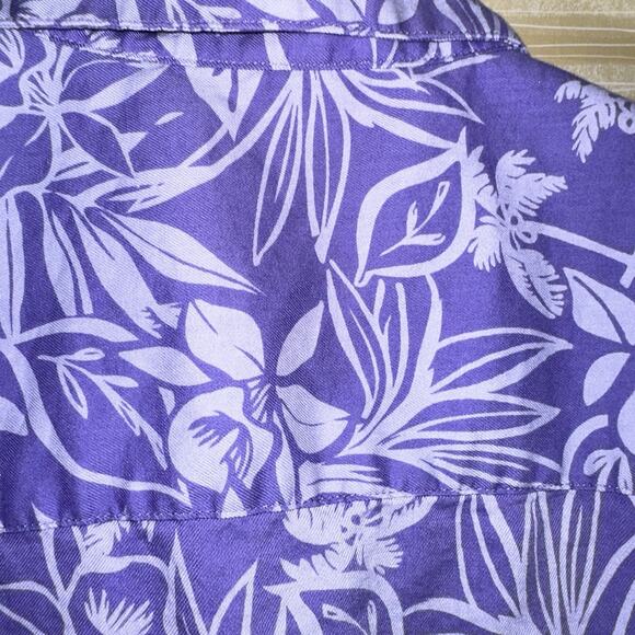 Daniel Cremieux Signature Collection Purple Hawaiian Floral Shirt M 0625 - Picture 5 of 6